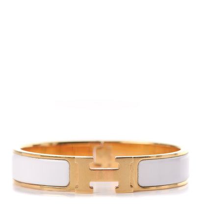 Hermes Enamel Narrow Clic Clac H Bracelet PM White 1 of 4