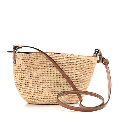 Loewe Calfskin Raffia Paulas Ibiza Pochette Bag Natural Tan 3 of 10