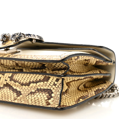 Gucci Calfskin Snakeskin Enamel Small Dionysus Shoulder Bag White Beige Electric Blue 10 of 11