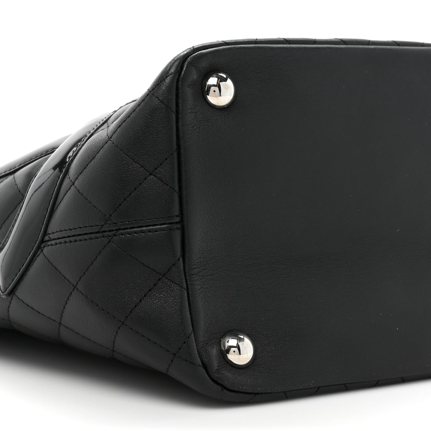 Calfskin Quilted Large Cambon Tote Black
