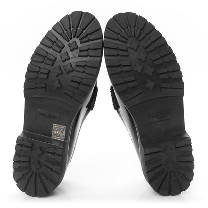 Saint Laurent Glazed Calfskin Chunky Le Loafer Penny Slippers 38 Black 6 of 10