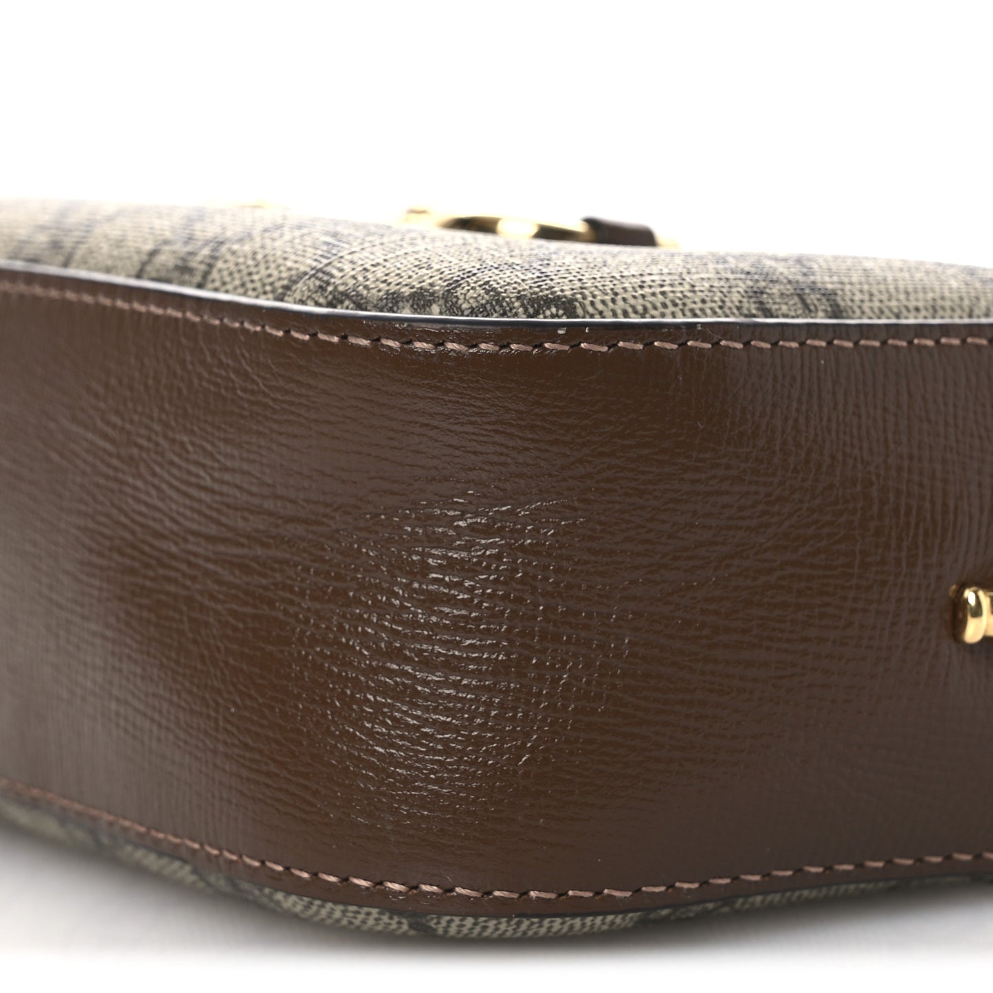 GG Supreme Monogram Mini Horsebit 1955 Camera Shoulder Bag Beige Brown Sugar