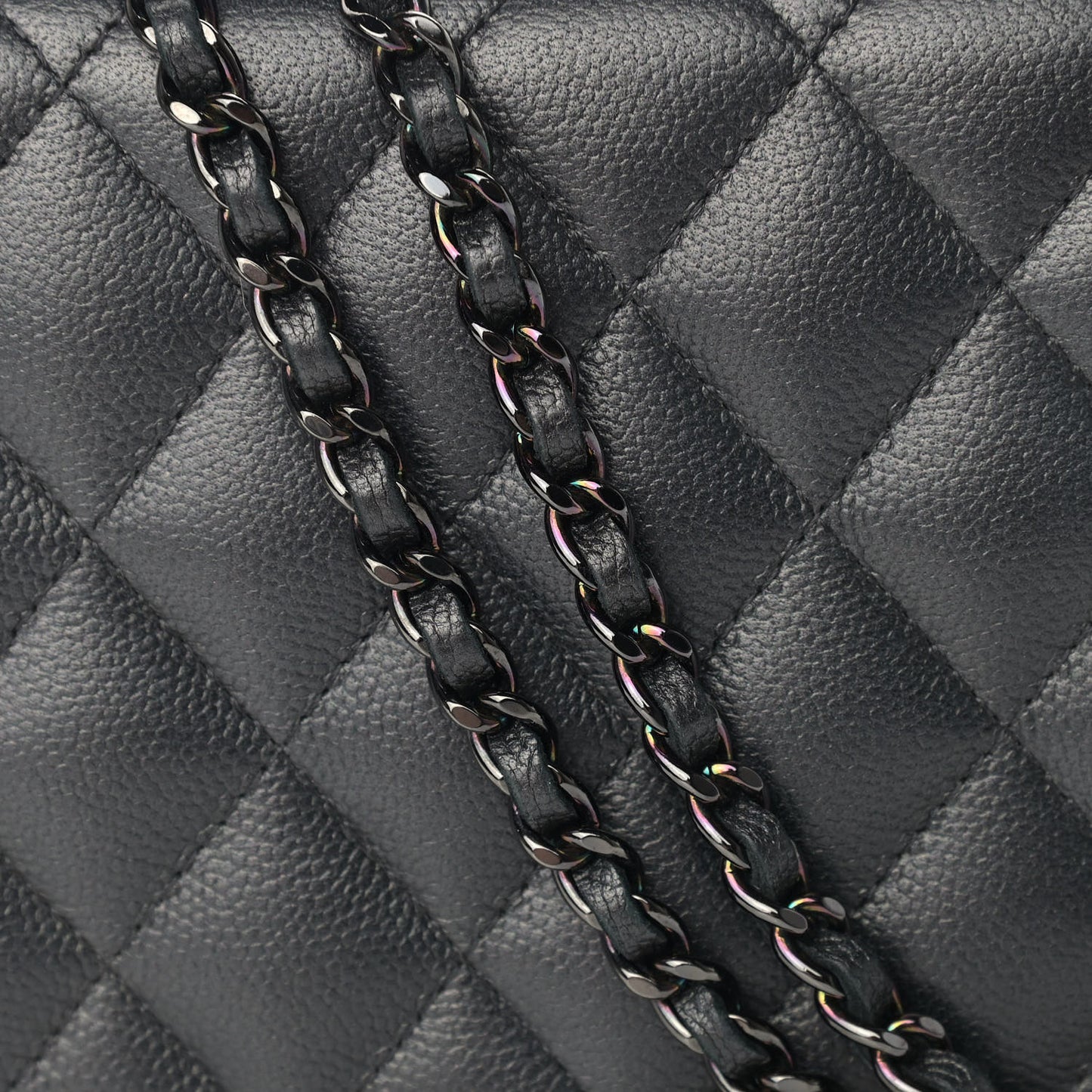 Caviar Quilted Boy Wallet On Chain WOC So Black