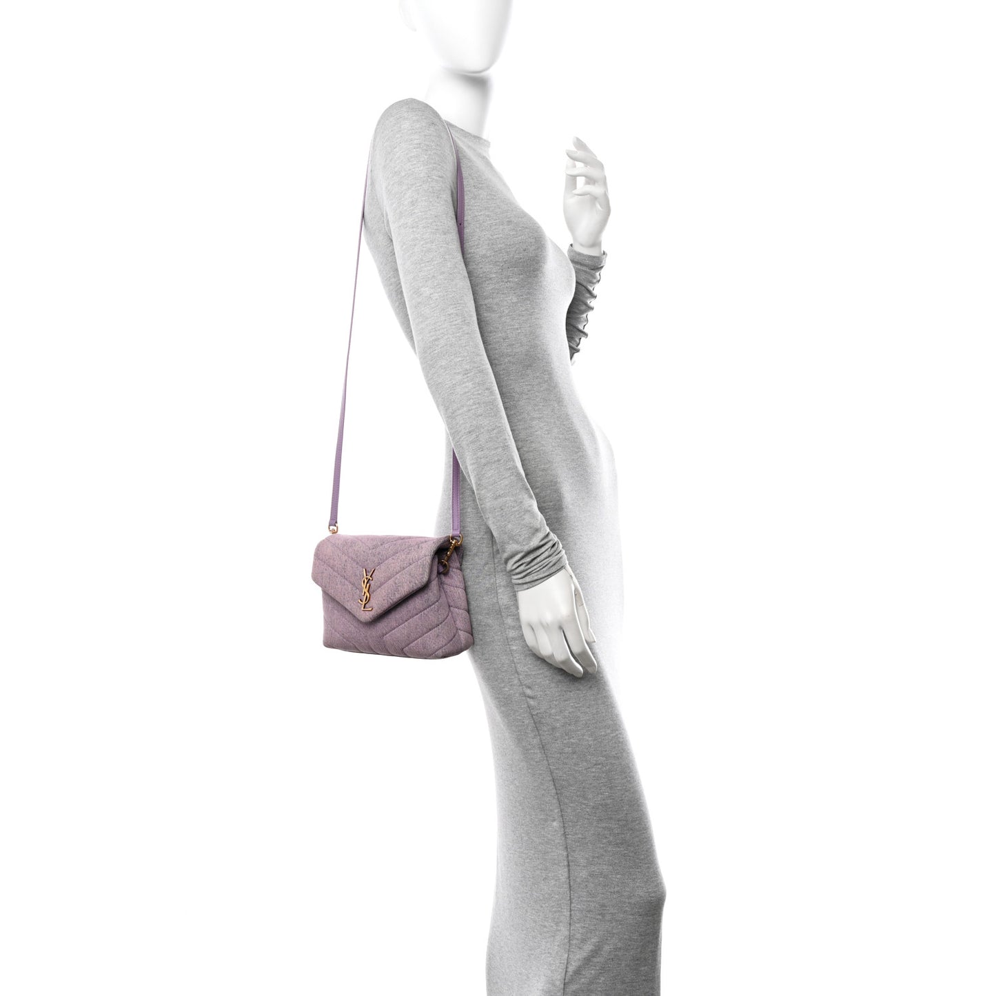 Denim Y Quilted Monogram Toy Loulou Crossbody Bag Bleached Lilac