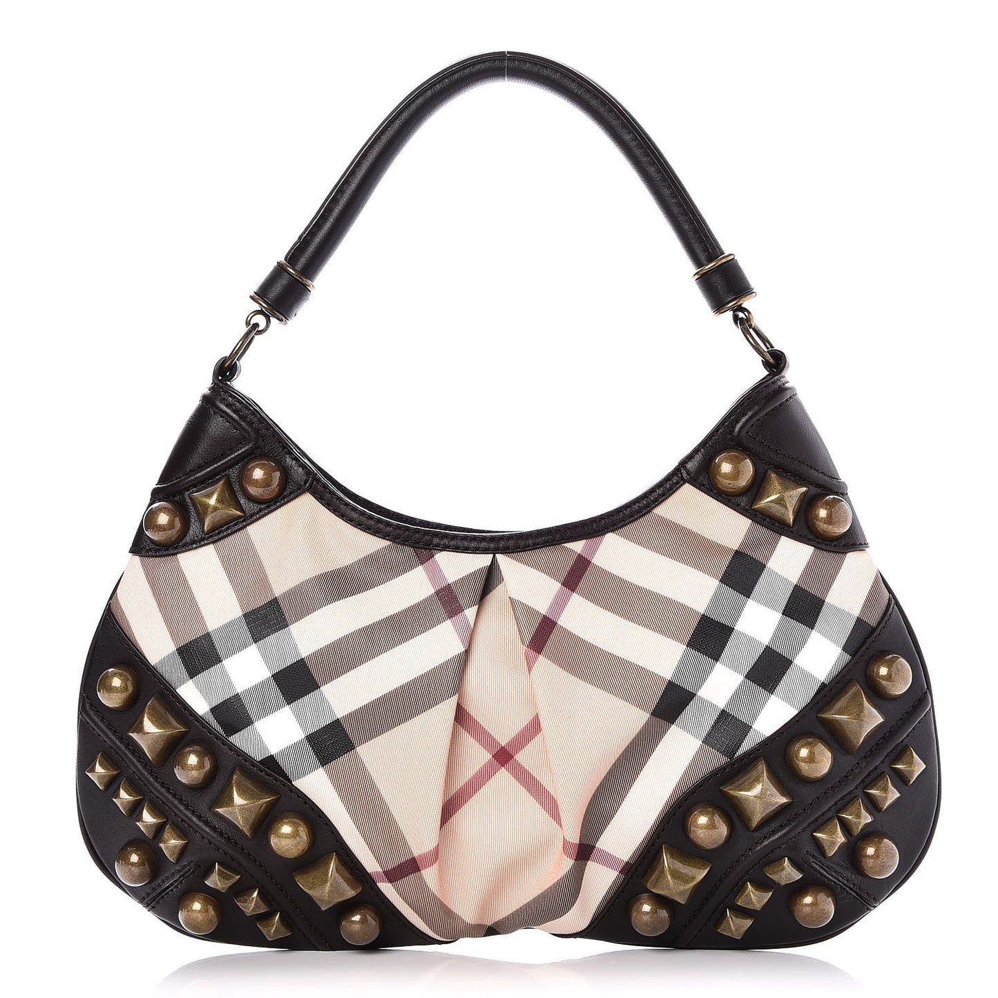 Nova Check Alverton Studded Hobo Chocolate