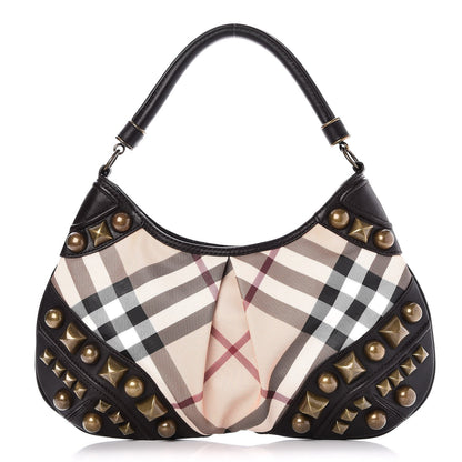 Burberry Nova Check Alverton Studded Hobo Chocolate 1 of 8
