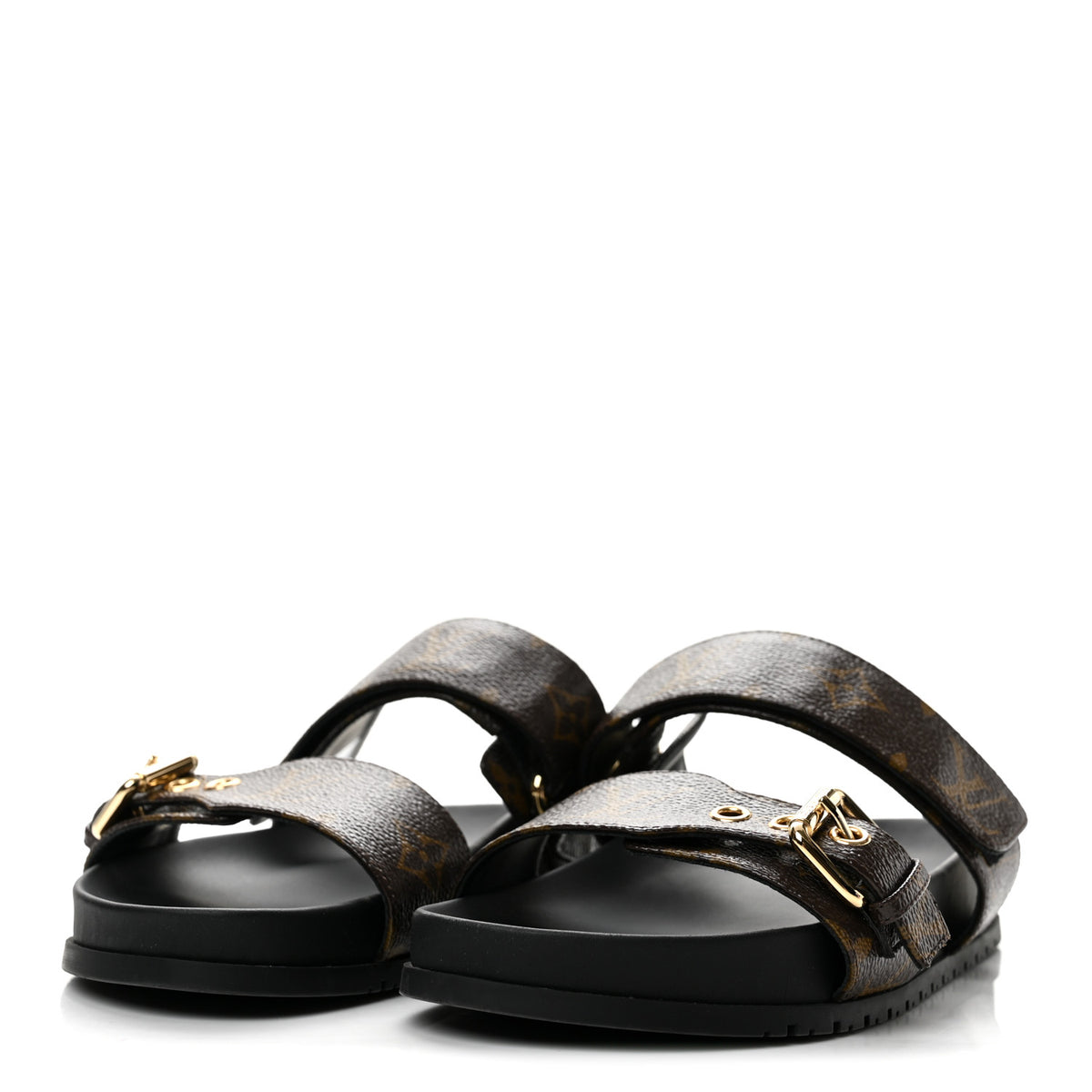 Louis Vuitton Monogram Bom Dia Mule Sandals 35.5 Black 4 of 11