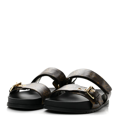 Louis Vuitton Monogram Bom Dia Mule Sandals 35.5 Black 4 of 11