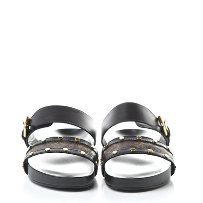 Louis Vuitton Monogram Bom Dia Mule Sandals 38.5 Black 2 of 9