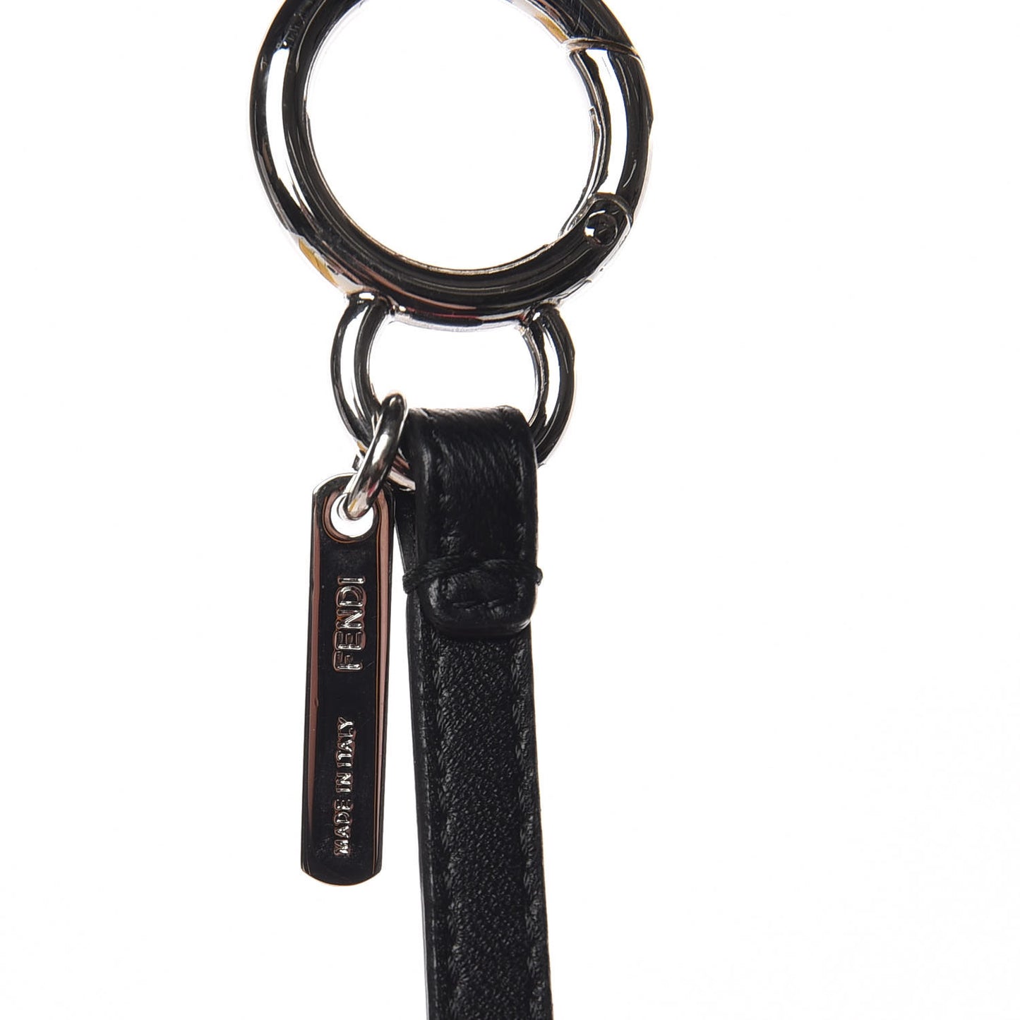 Fox Mink Goat Fur Nappa Karlito Bag Charm Black Foresta Rosso