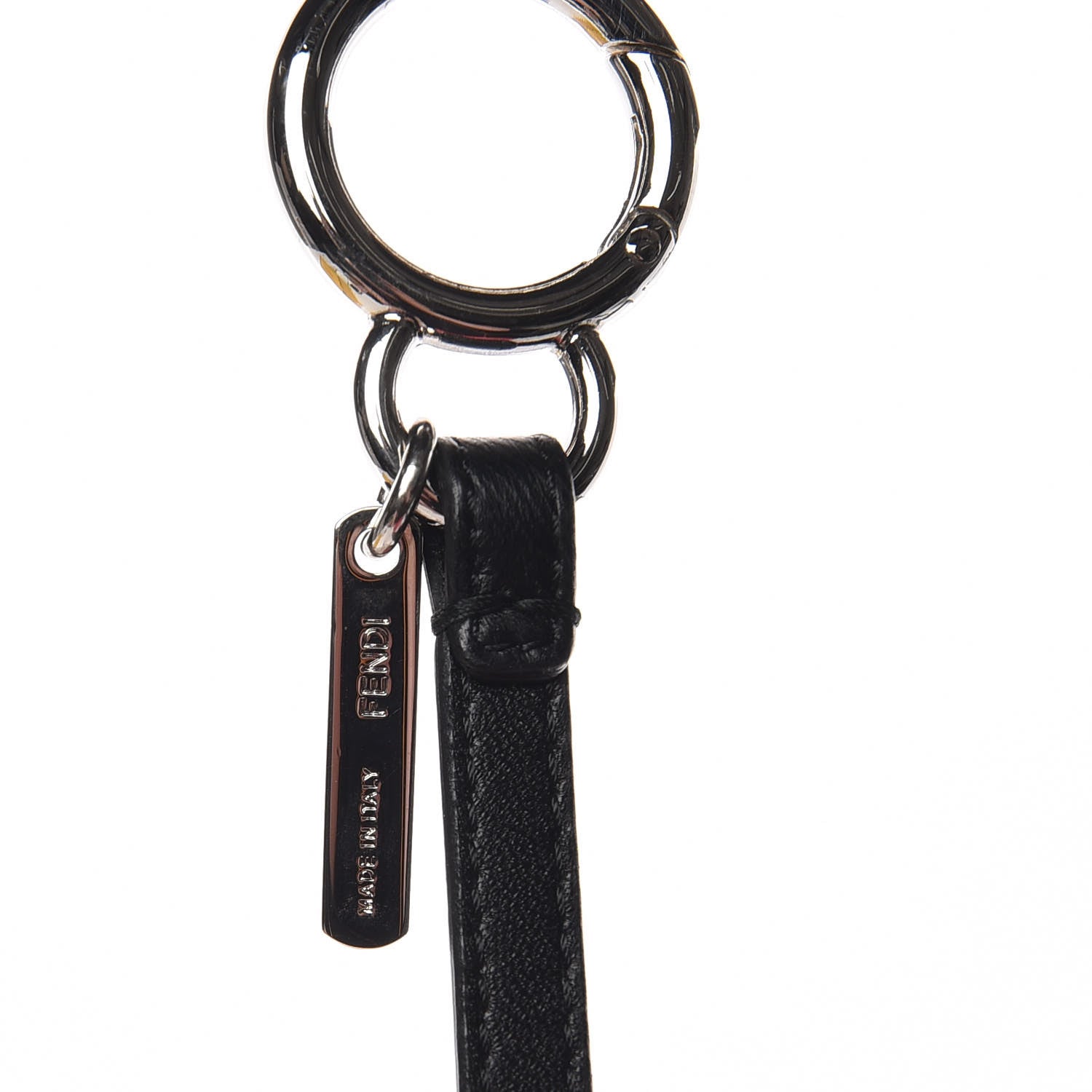 Fendi Fox Mink Goat Fur Nappa Karlito Bag Charm Black Foresta Rosso 3 of 5