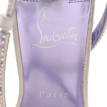 Christian Louboutin Suede Crystal Strass Rosalie 100 Sandals 40 Lilac Smoke 8 of 9