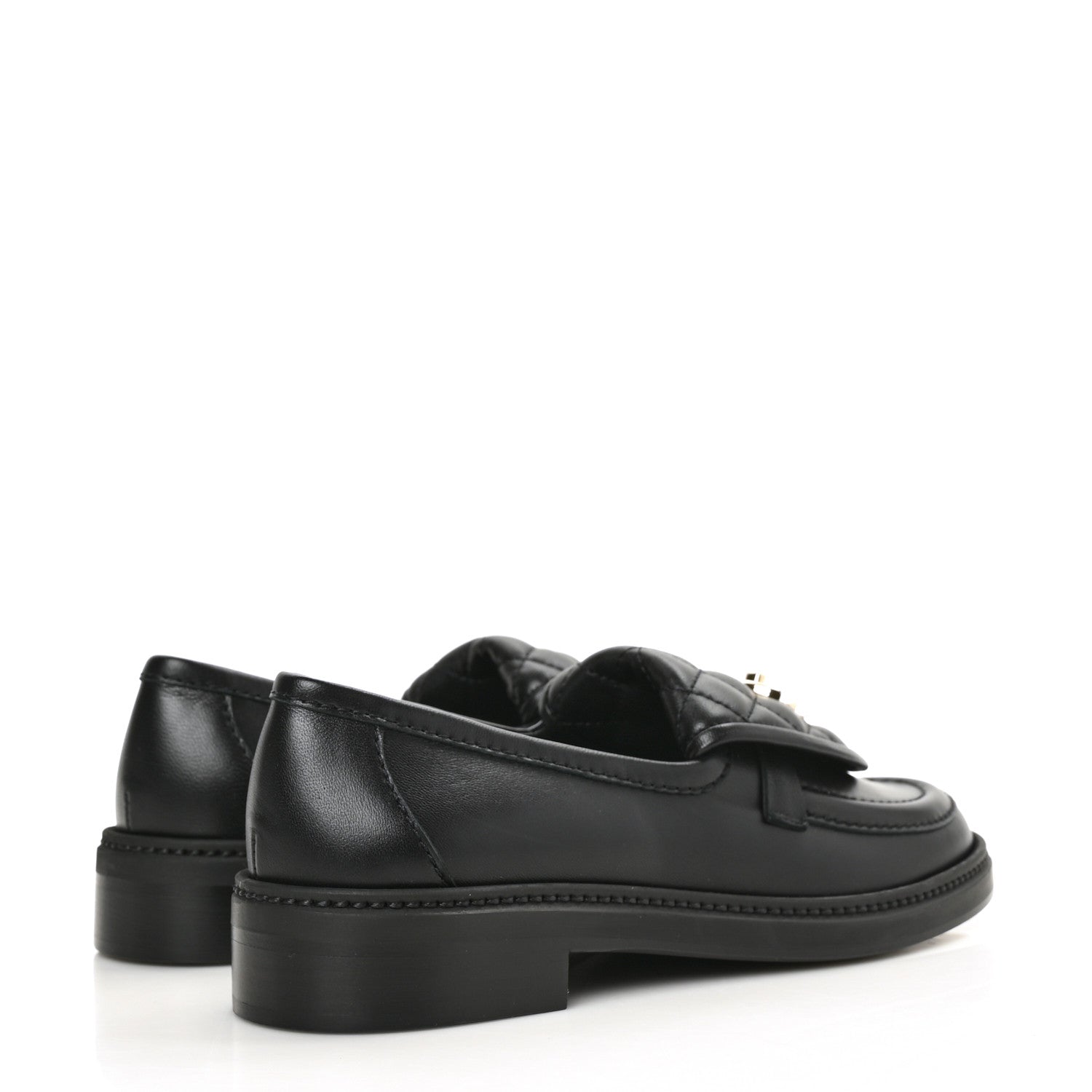 Chanel Lambskin Quilted CC Turnlock Loafers 38 Black 4 of 9