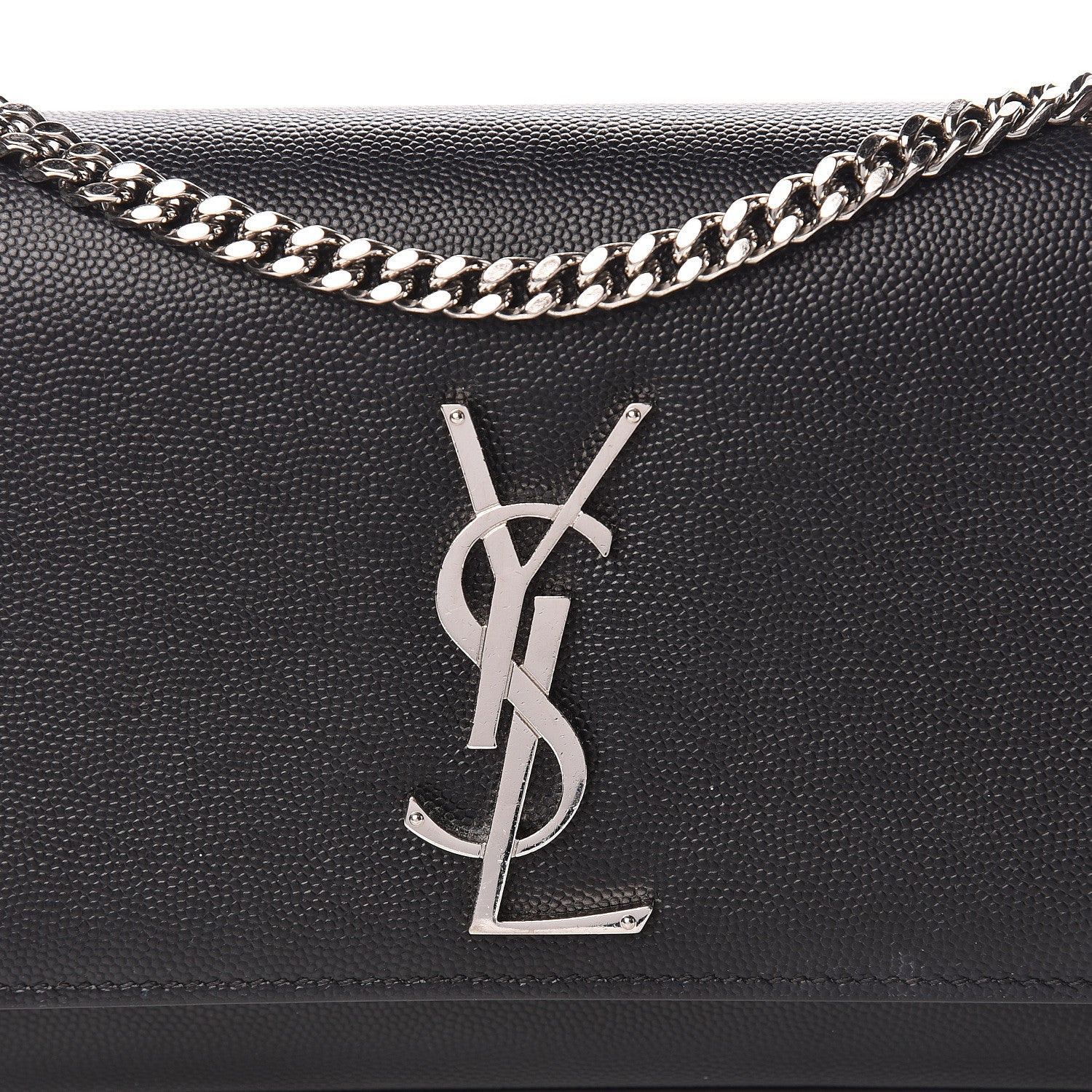 Saint Laurent Grain De Poudre Small Monogram Kate Satchel Black 10 of 10