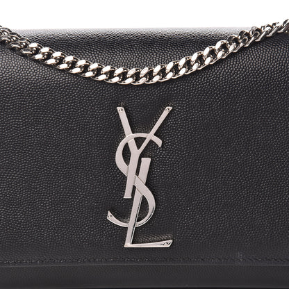 Saint Laurent Grain De Poudre Small Monogram Kate Satchel Black 10 of 10