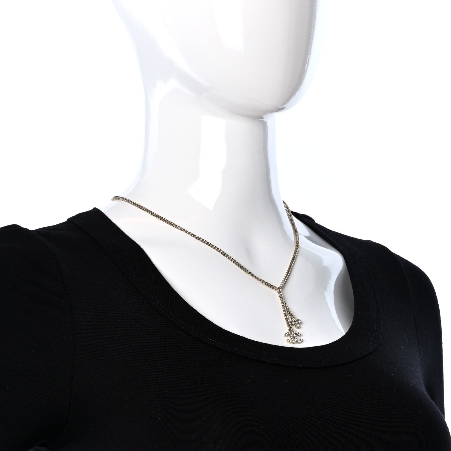 Chanel Crystal CC Drop Necklace 2 of 4
