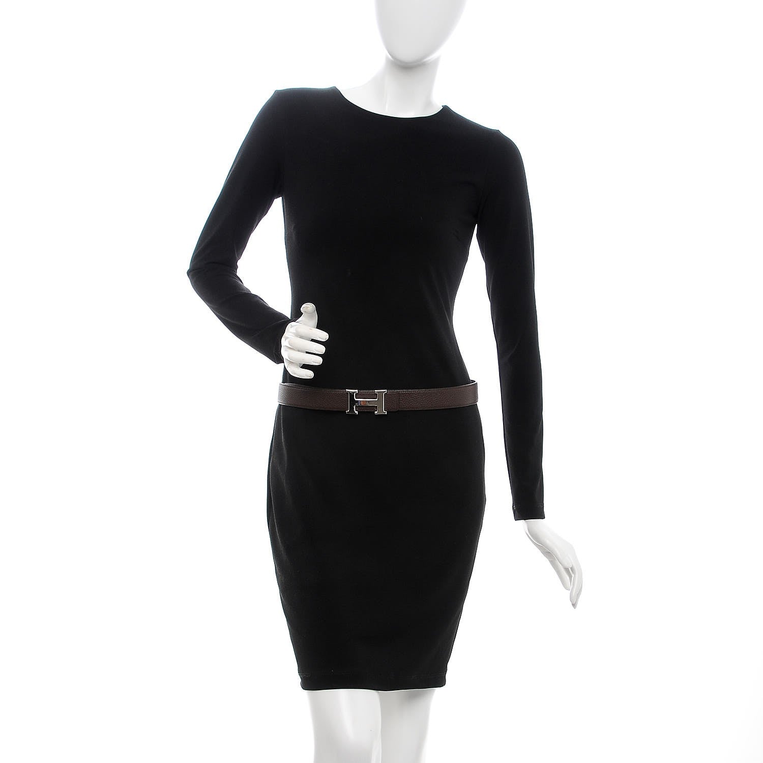 Hermes Box Togo 32mm H Belt 85 Black Chocolate 2 of 7