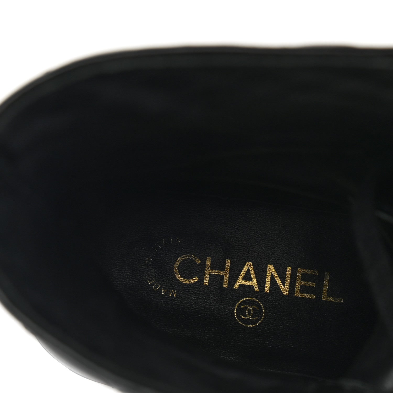 Chanel Patent Calfskin Pearl Combat Ankle Boots 39 Black 7 of 8