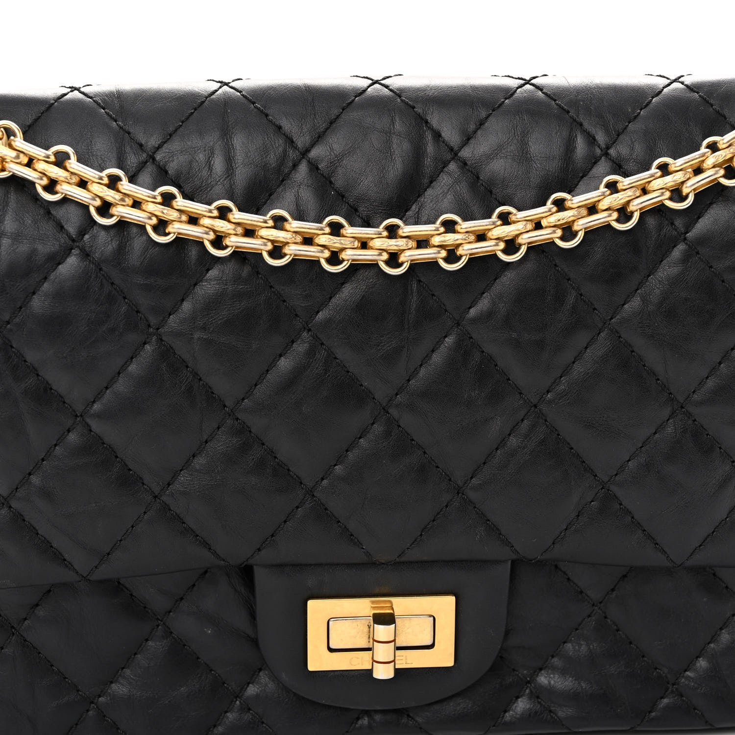 Chanel Aged Calfskin Quilted 2.55 Reissue 225 Flap Black 8 of 10