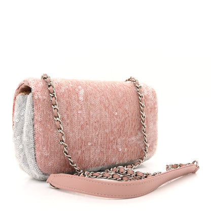 Chanel Sequin Mini Waterfall Flap Pink Blue Yellow 3 of 10