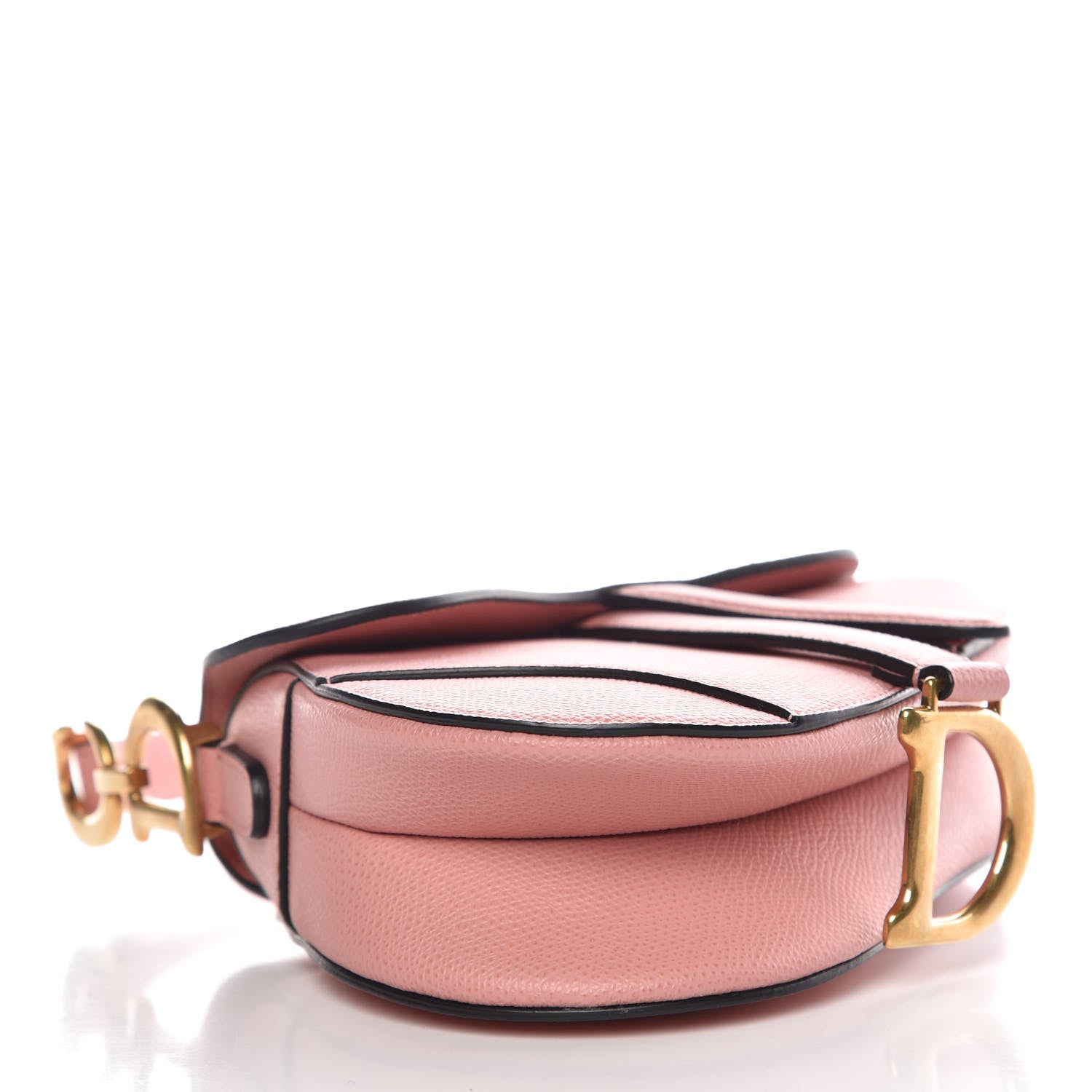 Christian Dior Grained Calfskin Mini Saddle Bag Pink 4 of 10