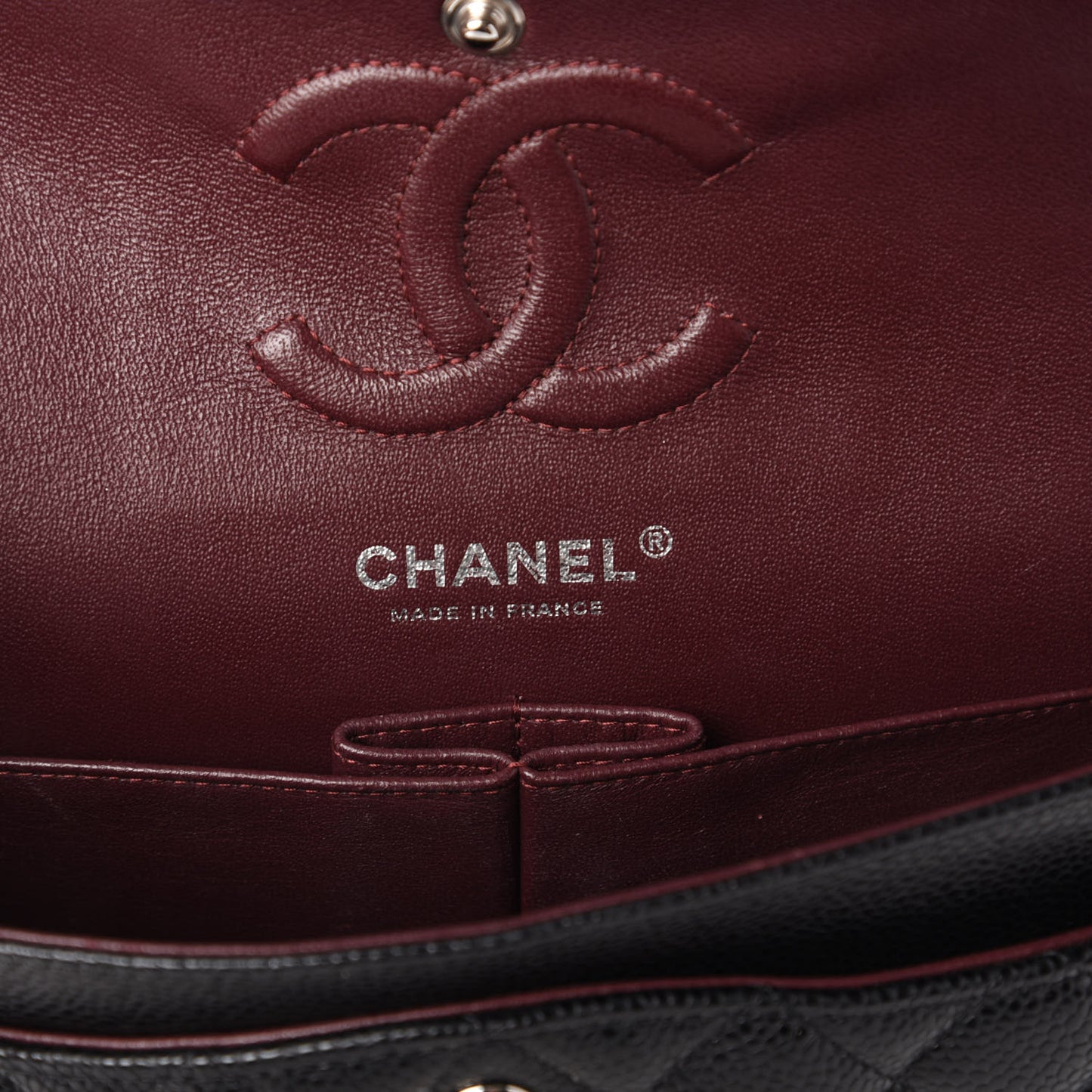 Caviar Quilted Small Double Flap Black