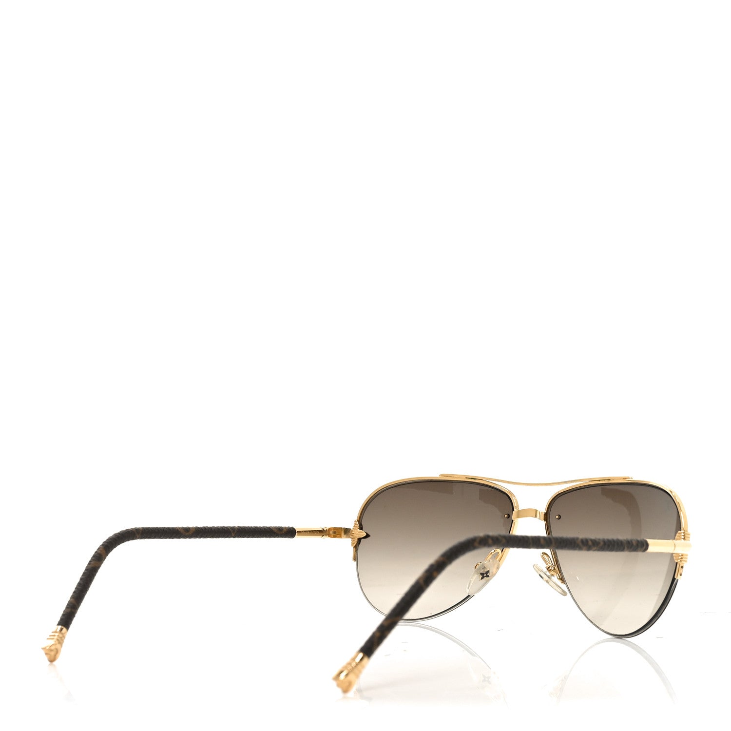 Louis Vuitton Monogram Petite Viola Pilote Aviator Sunglasses Z0571U Brown 4 of 8