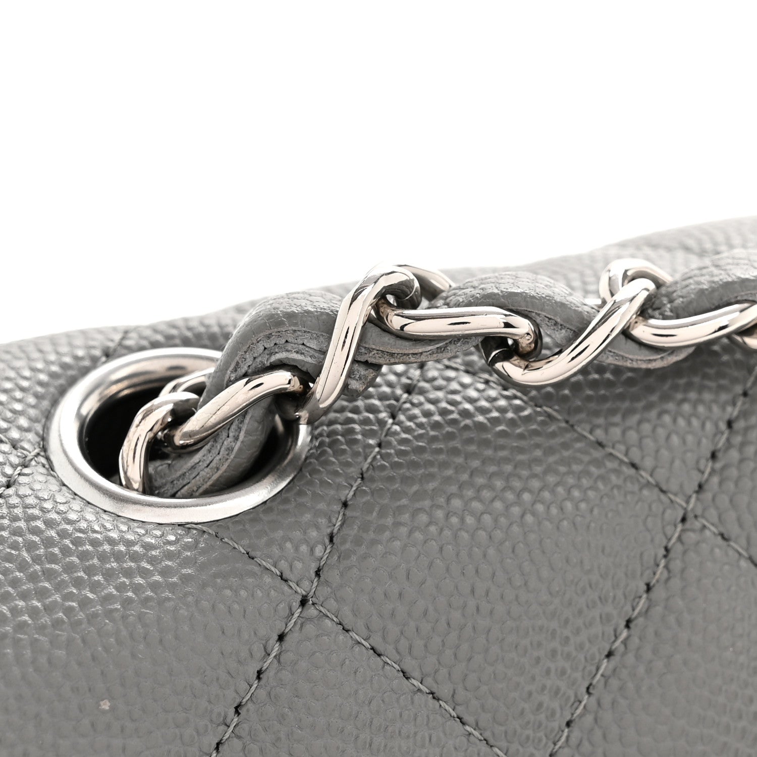 Chanel Caviar Quilted Mini Rectangular Flap Grey 12 of 12