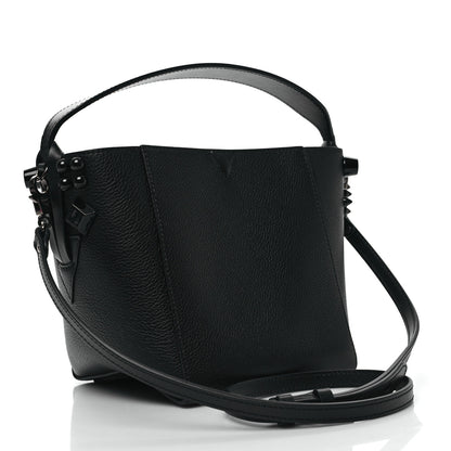 Christian Louboutin Calfskin Empire Spike Studded Mini Cabachic Bucket Bag Black 3 of 9