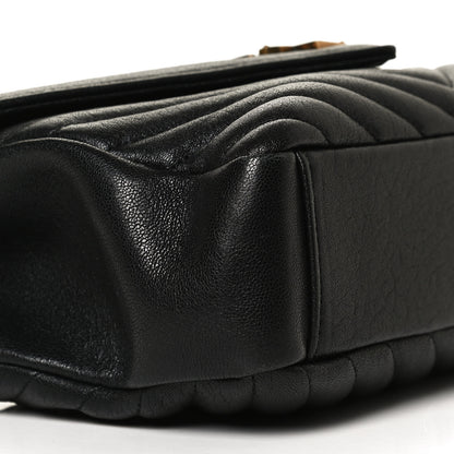 Saint Laurent Sheepskin Matelasse Chevron Monogram Medium College Bag Black 9 of 12