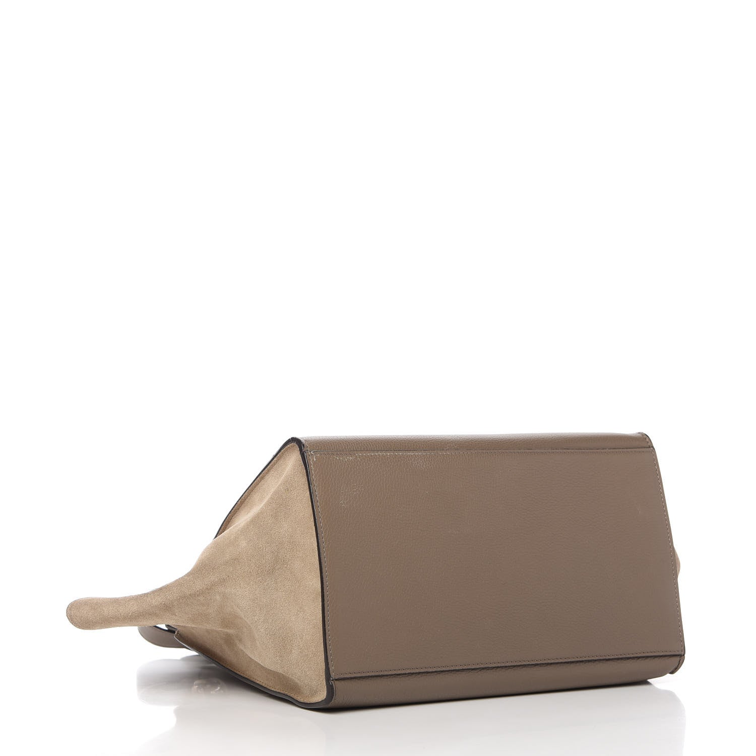 Celine Drummed Calfskin Suede Medium Trapeze Souris 4 of 13