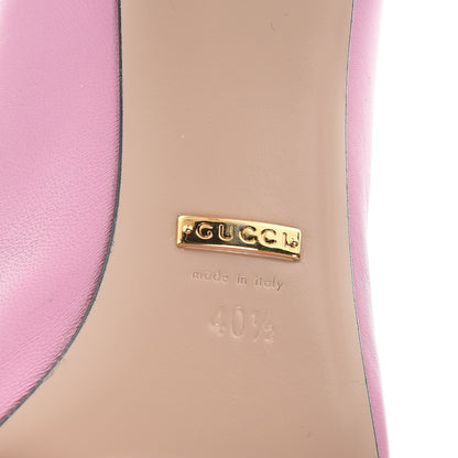 Gucci Nappa Queen Margaret Bow Mid Heel Pumps 40.5 Sugar Pink 6 of 10