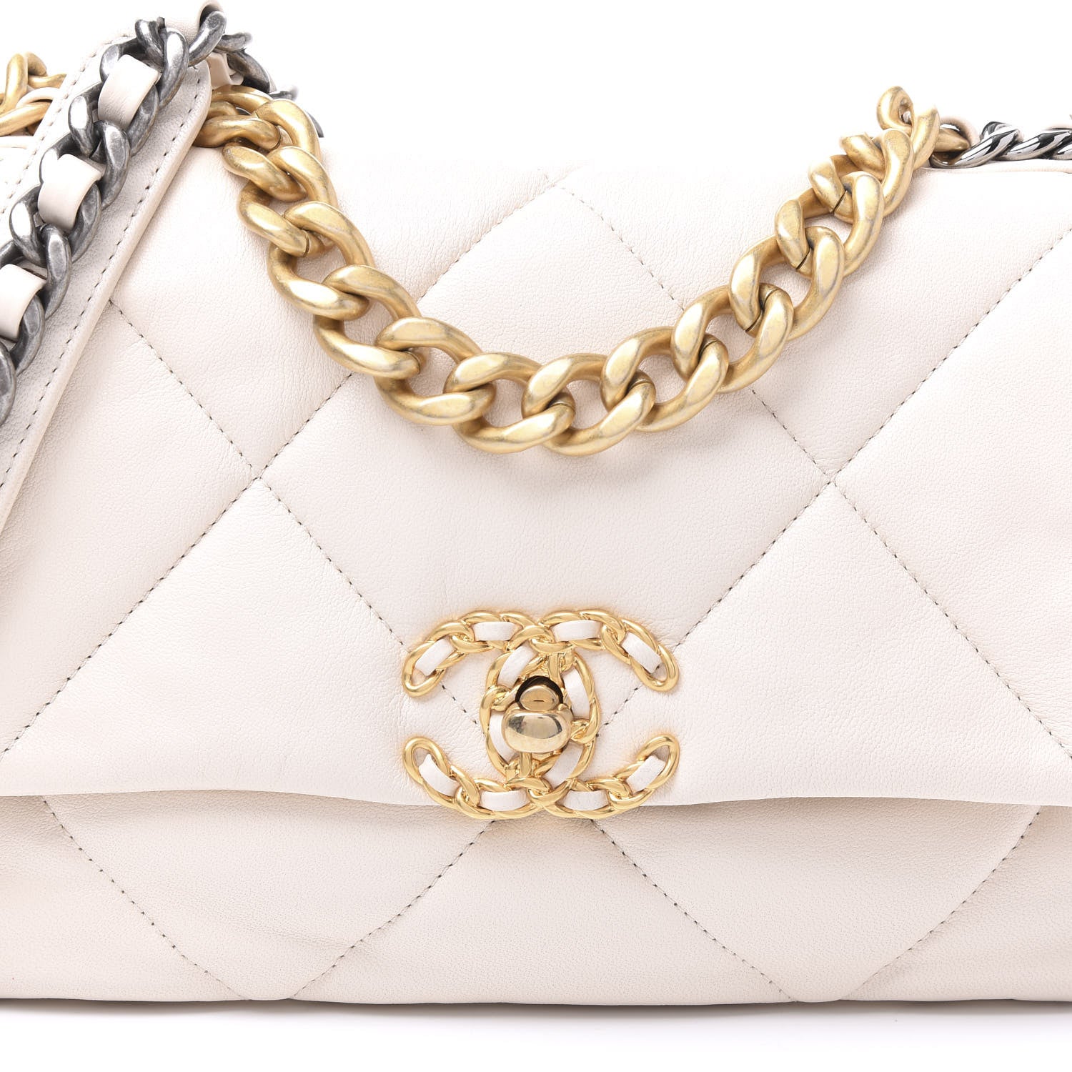 Chanel Lambskin Quilted Medium 19 Flap White 9 of 9