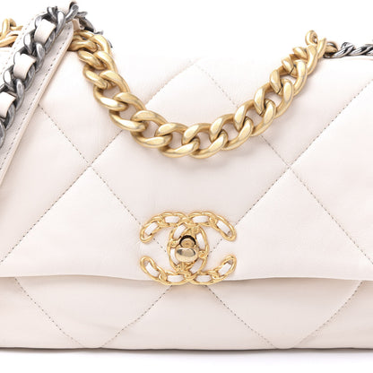 Chanel Lambskin Quilted Medium 19 Flap White 9 of 9