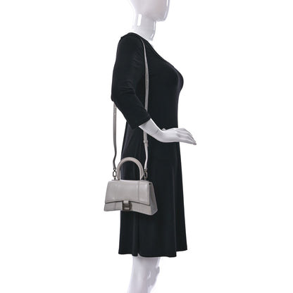 Balenciaga Shiny Box Calfskin Hourglass Top Handle Bag XS Chalky White 2 of 15