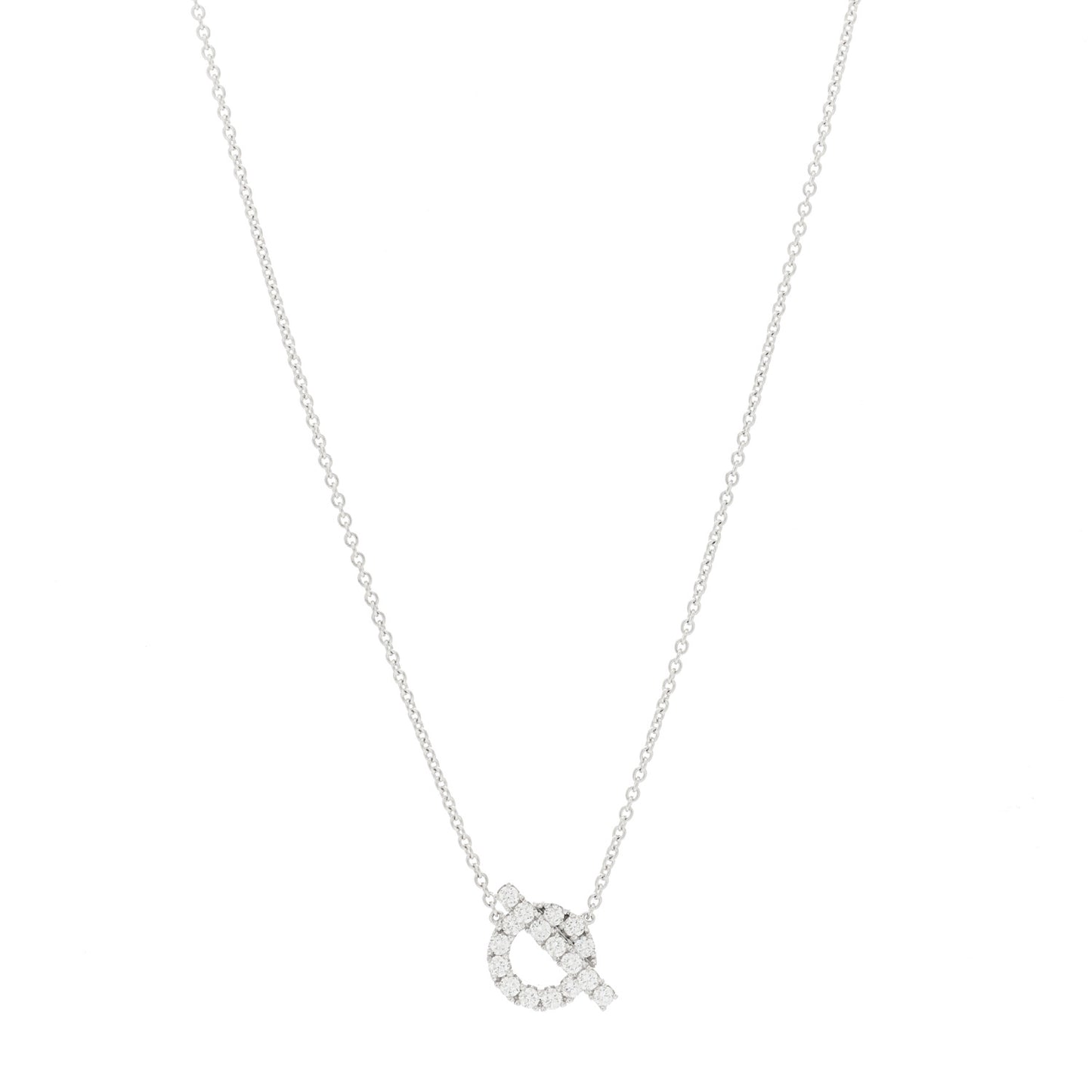 18K White Gold Diamond Finesse Pendant Necklace