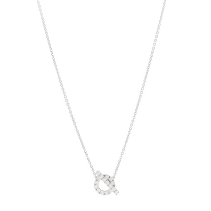 Hermes 18K White Gold Diamond Finesse Pendant Necklace 1 of 6