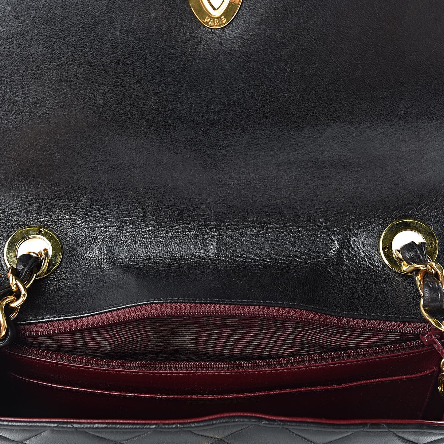 Lambskin Quilted Single Flap Black