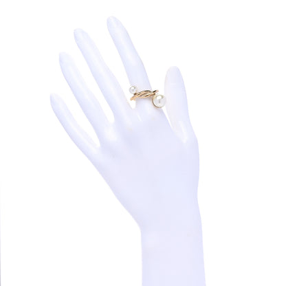 Christian Dior Pearl Twist Ring M 49 5 Gold 2 of 5