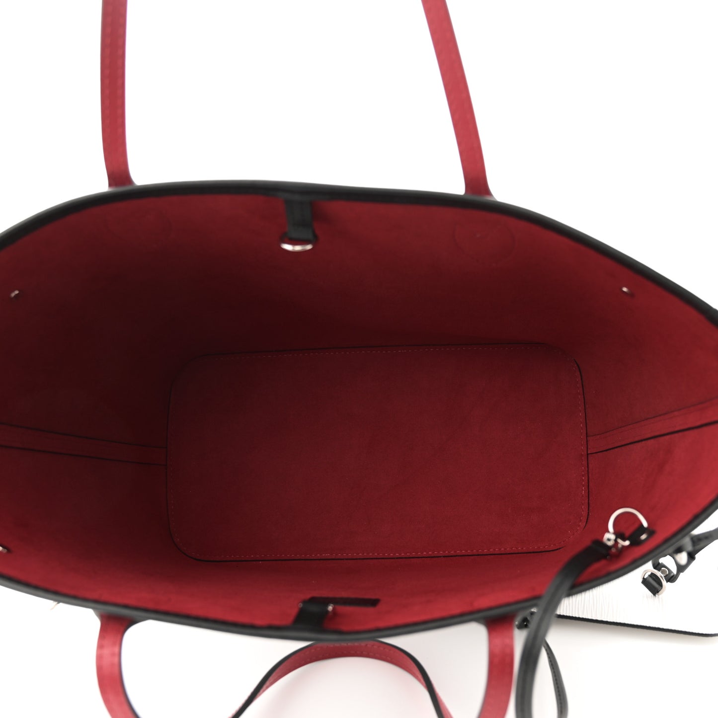 Epi Neverfull MM White Scarlet Black