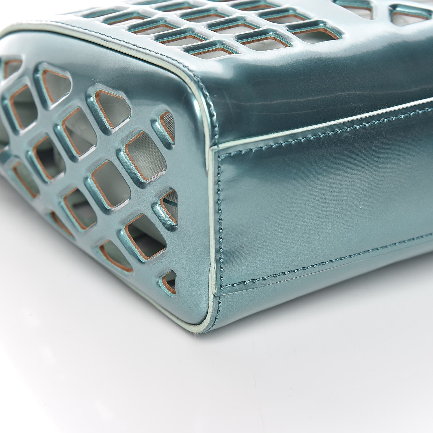 Louis Vuitton Metallic Patent Reef Jelly Basket PM Turquoise 12 of 14
