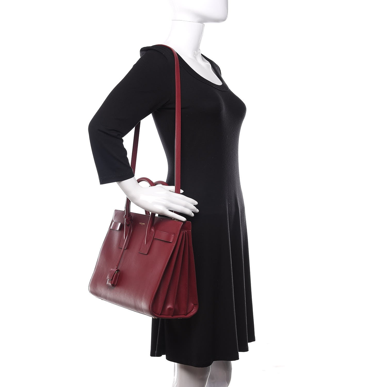 Saint Laurent Calfskin Small Sac De Jour Oxblood 2 of 9