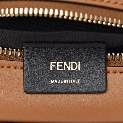 Fendi Glazed Fabric Vitello Century FF 1974 Stamp Patch Camera Case Mogano Panna Caramello 6 of 10