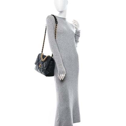 Chanel Goatskin Quilted Large Chanel 19 Flap Black 2 of 9