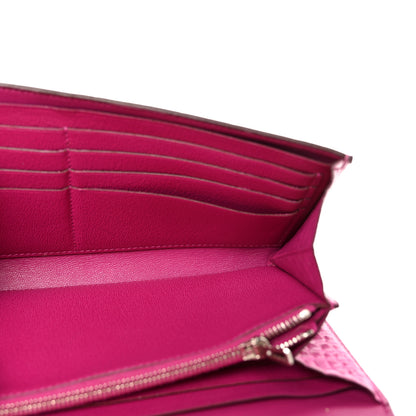 Hermes Shiny Alligator Constance Long Wallet Rose Scheherazade 10 of 12