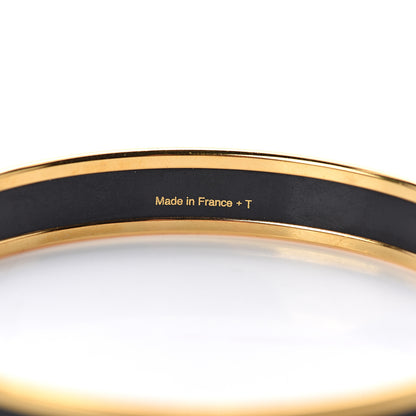Hermes Enamel Printed Narrow Sellier Bracelet 70 Black 4 of 4