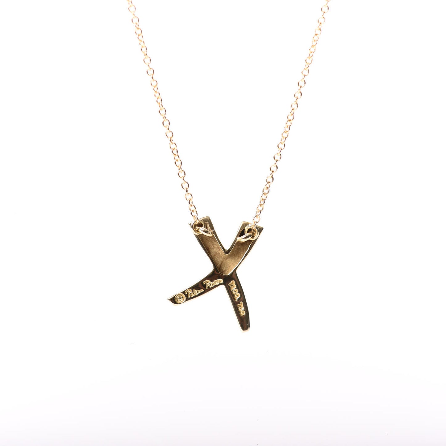18K Yellow Gold Paloma Picasso Graffiti X Pendant Necklace