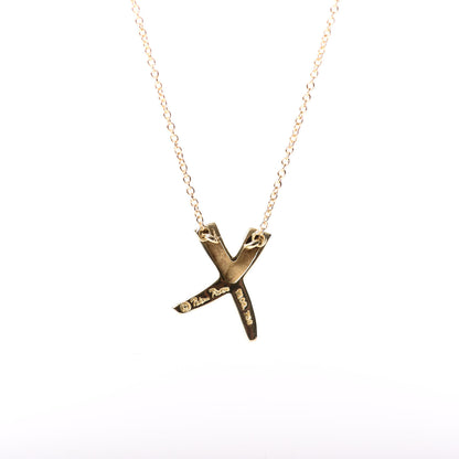 Tiffany 18K Yellow Gold Paloma Picasso Graffiti X Pendant Necklace 5 of 5