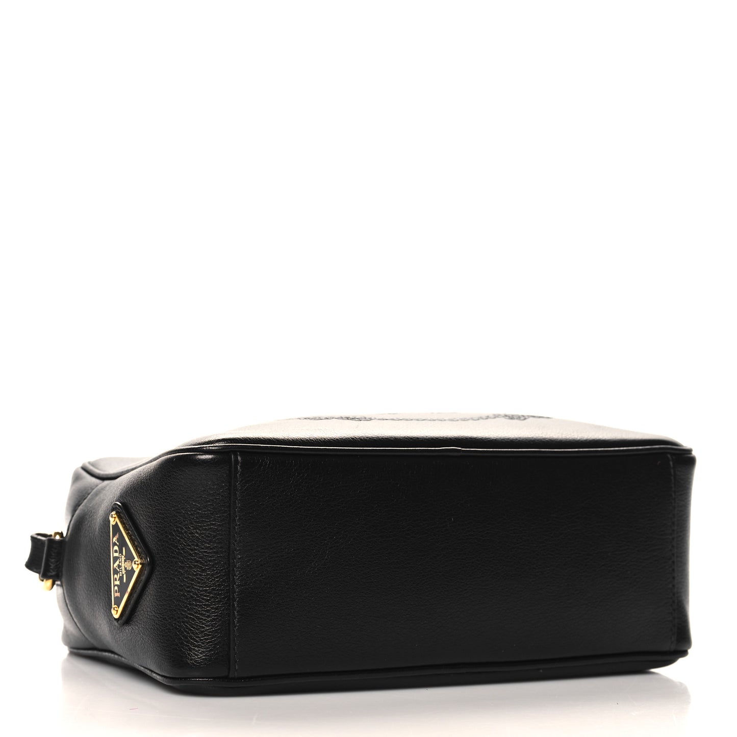 Glace Calfskin Embossed Logo Crossbody Black