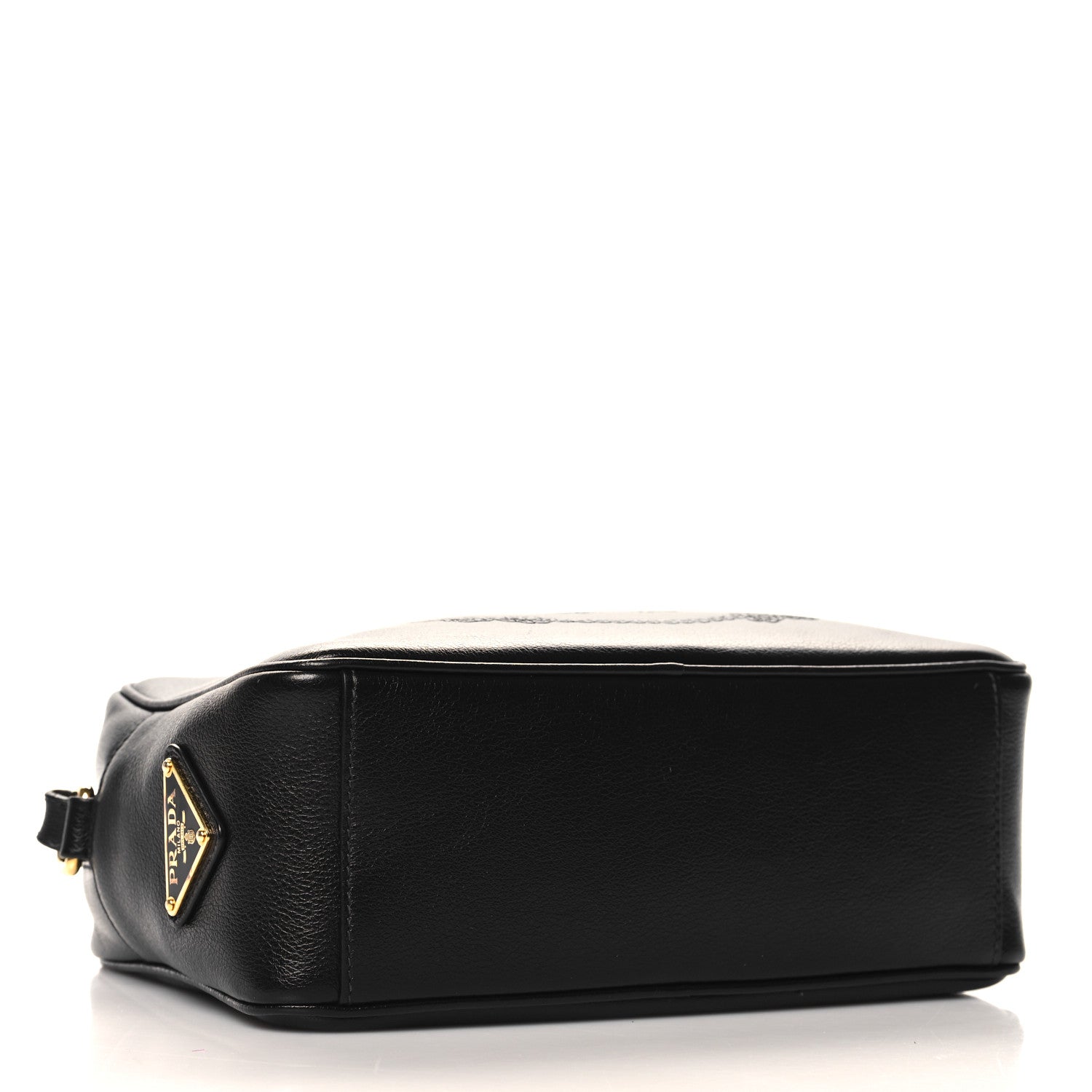 Prada Glace Calfskin Embossed Logo Crossbody Black 4 of 9